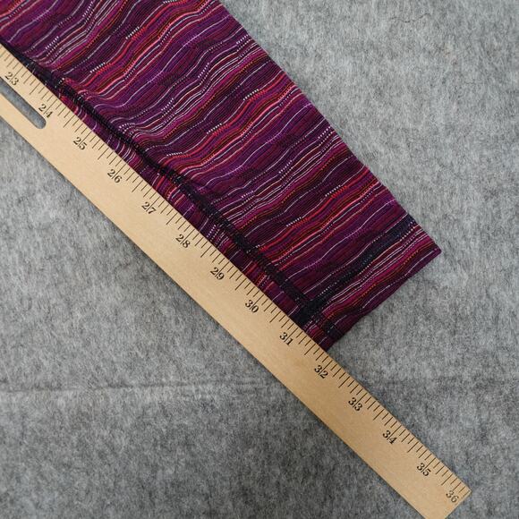 Lululemon Leggings Womens 4 Wunder Under Low Rise 32" Pink Striped Yoga Run Gym - Picture 5 of 9